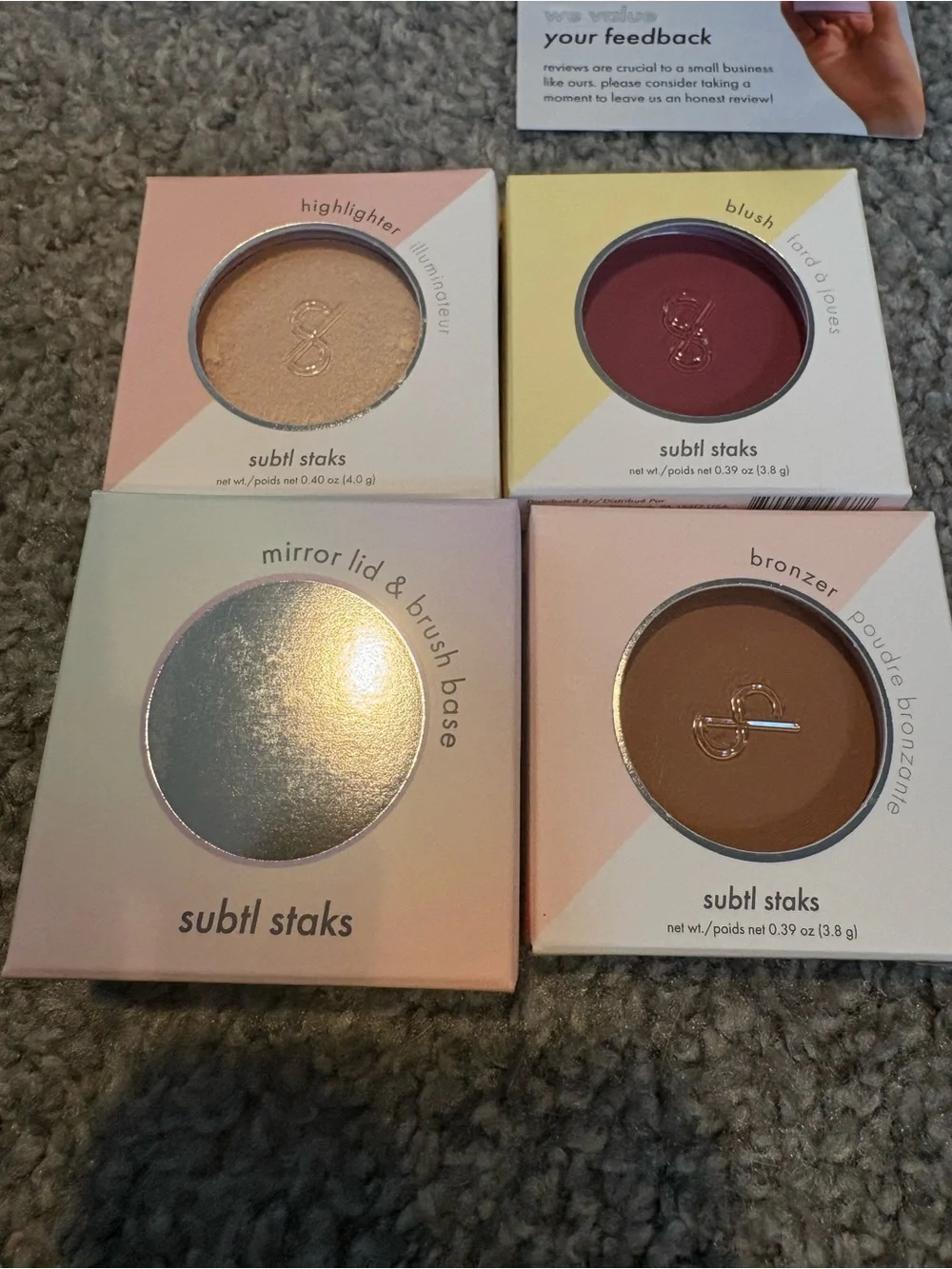 Subtl Staks3-in-1 Cream Highlighter, Bronzer & Lip Glaze (Light) - Light/Caramel